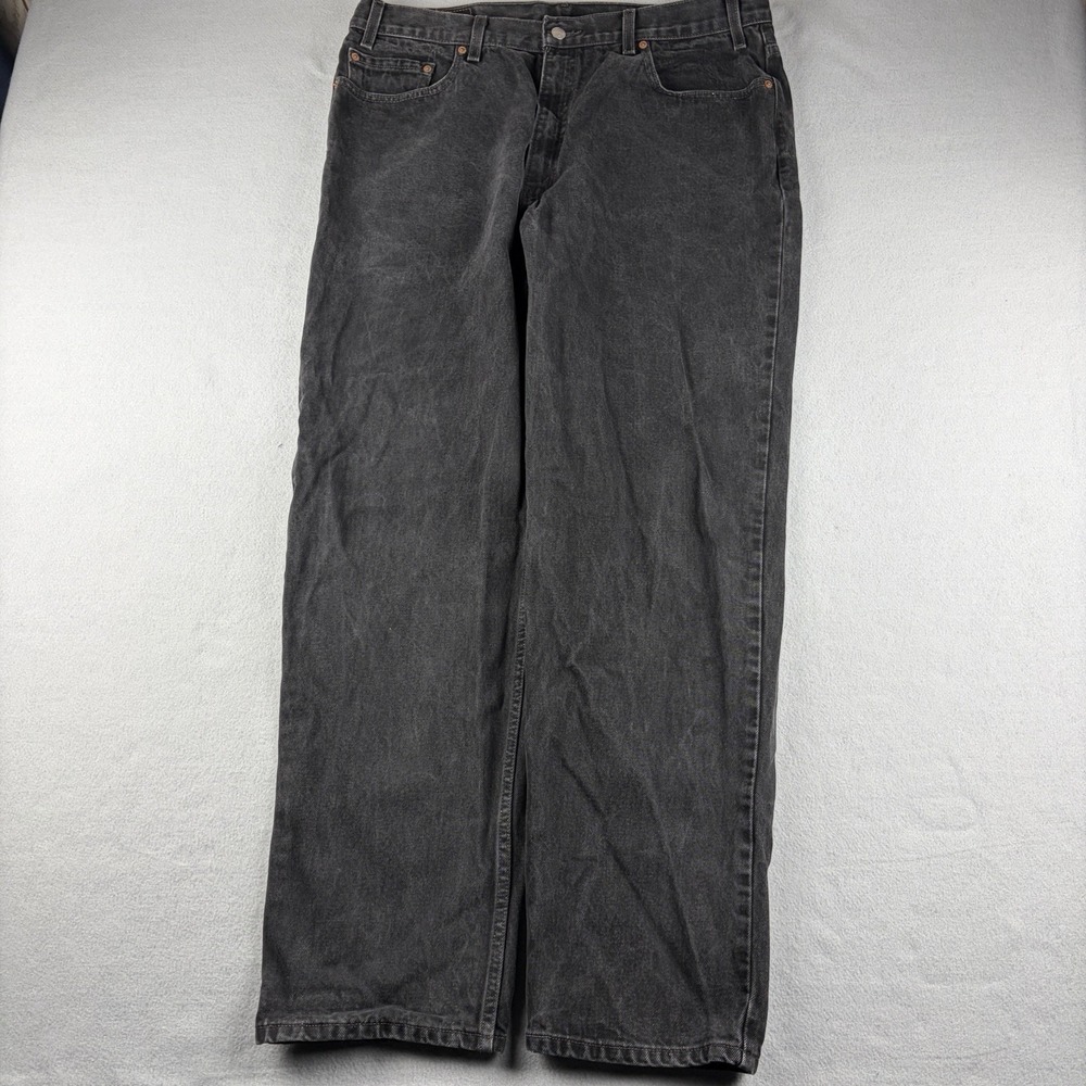 Vintage 1999 Levi's 550 Relaxed Fit Black Jeans 40x32 (Fits 38x32)